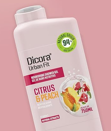 Dicora Gel de bain à la vitamine C aux agrumes et à la pêche - 400 ml