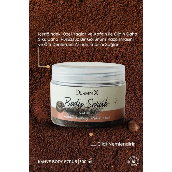 Derminix, Gommage corporel exfoliant pour le corps du café Derminix, purifiant et hydratant